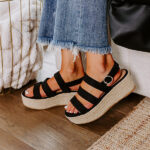 The Serena Faux Suede Espadrille in Black