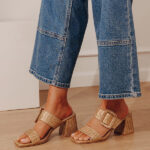 The Lucy Woven Heel in Gold
