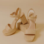 The Macey Raffia Woven Block Heel
