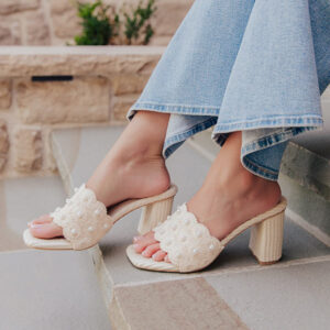 The Holland Pearl Embellished Raffia Heel