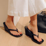 Murphy Faux Leather Wedge in Black