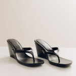 Murphy Faux Leather Wedge in Black