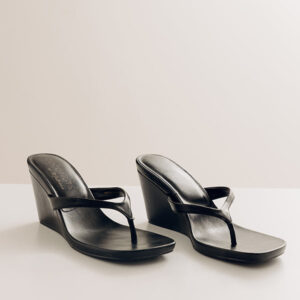 Murphy Faux Leather Wedge in Black